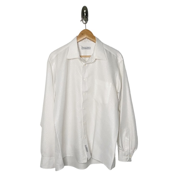 Dior Other - CHRISTIAN DIOR TEXTURED WHITE MENS SHIRT 16”